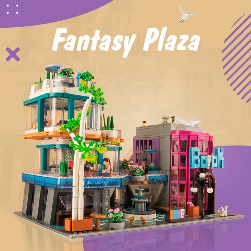 

Street View Architecture Dream Square City Garden Giant Adult Assembled Building Blocks Toy Gift