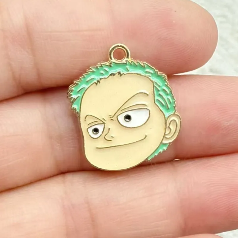 10Pcs ONE PIECE Cute Luffy, Roronoa Zoro Anime Alloy Keychai