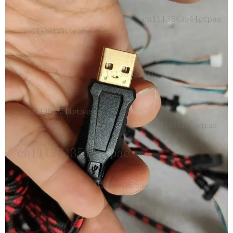 1.6m Large 5p Mechanical Keyboard Cable, Gold-plated Head, Wire Diameter 4mm, Repair Replacement Cable