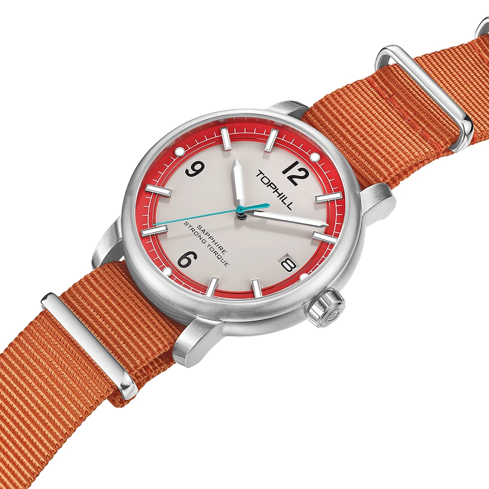 TOPHILL Luxury Mens Watch Sapphire Mirror Waterproof Date Business Wristwatch Style Watch For Men 42mm Stainless steel Reloj