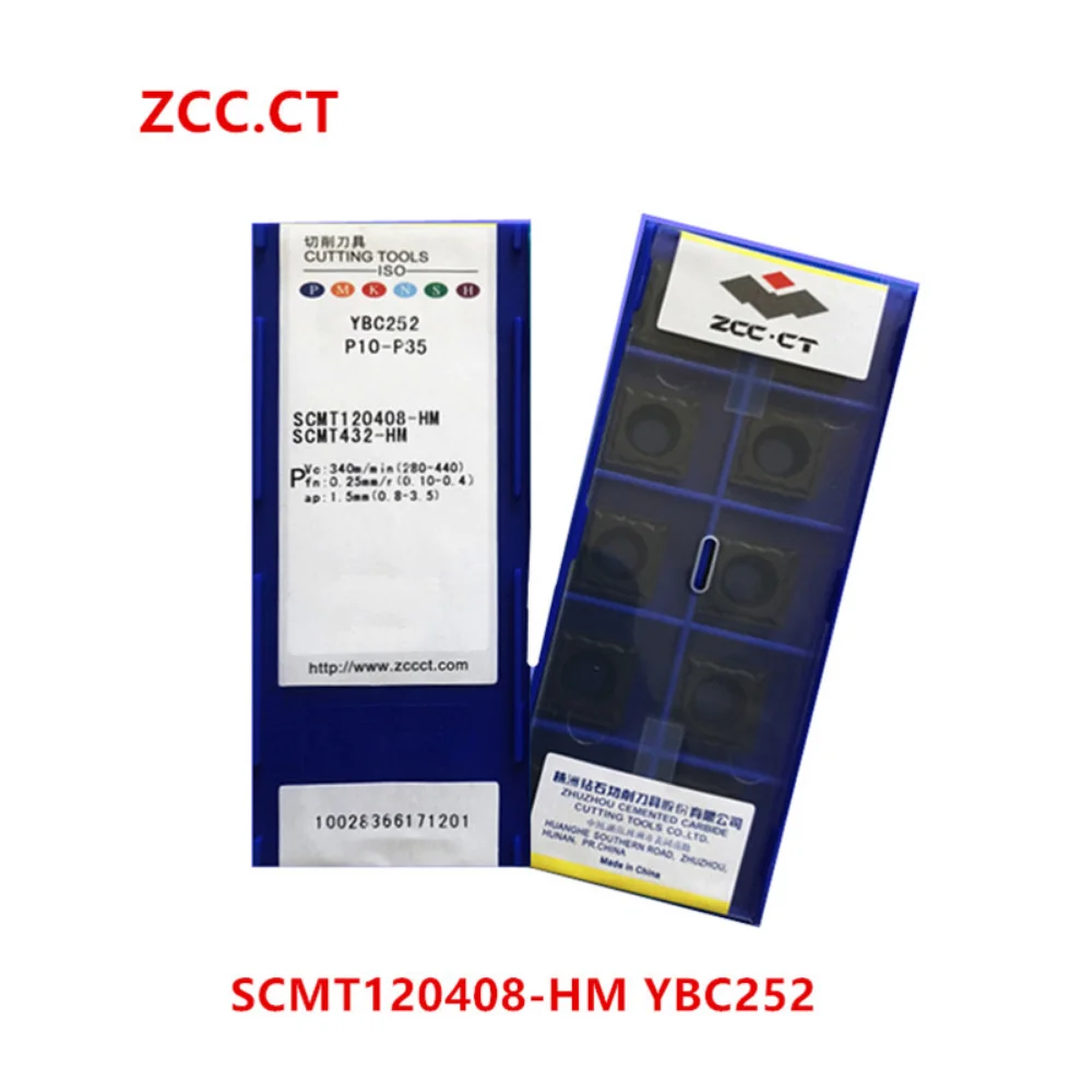 ZCC.CT 10P SCMT120404 120408 09 t304 09 t308-hm/HR YBC252 inserto girevole indicizzabile tornio in metallo CNC inserto in metallo duro per acciaio