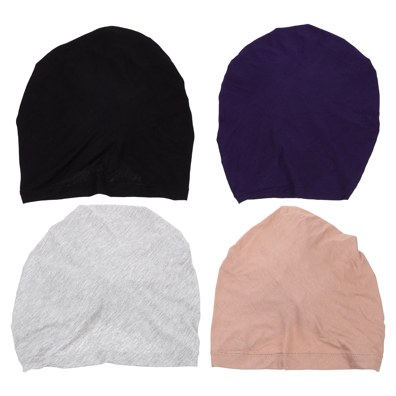 

4pcs Turban Hat Headscarves For Women Ethnic Hair Scarf Elastic Chemo Hats Stretchy Bonnets Warm Sleep Caps Premium Fabric
