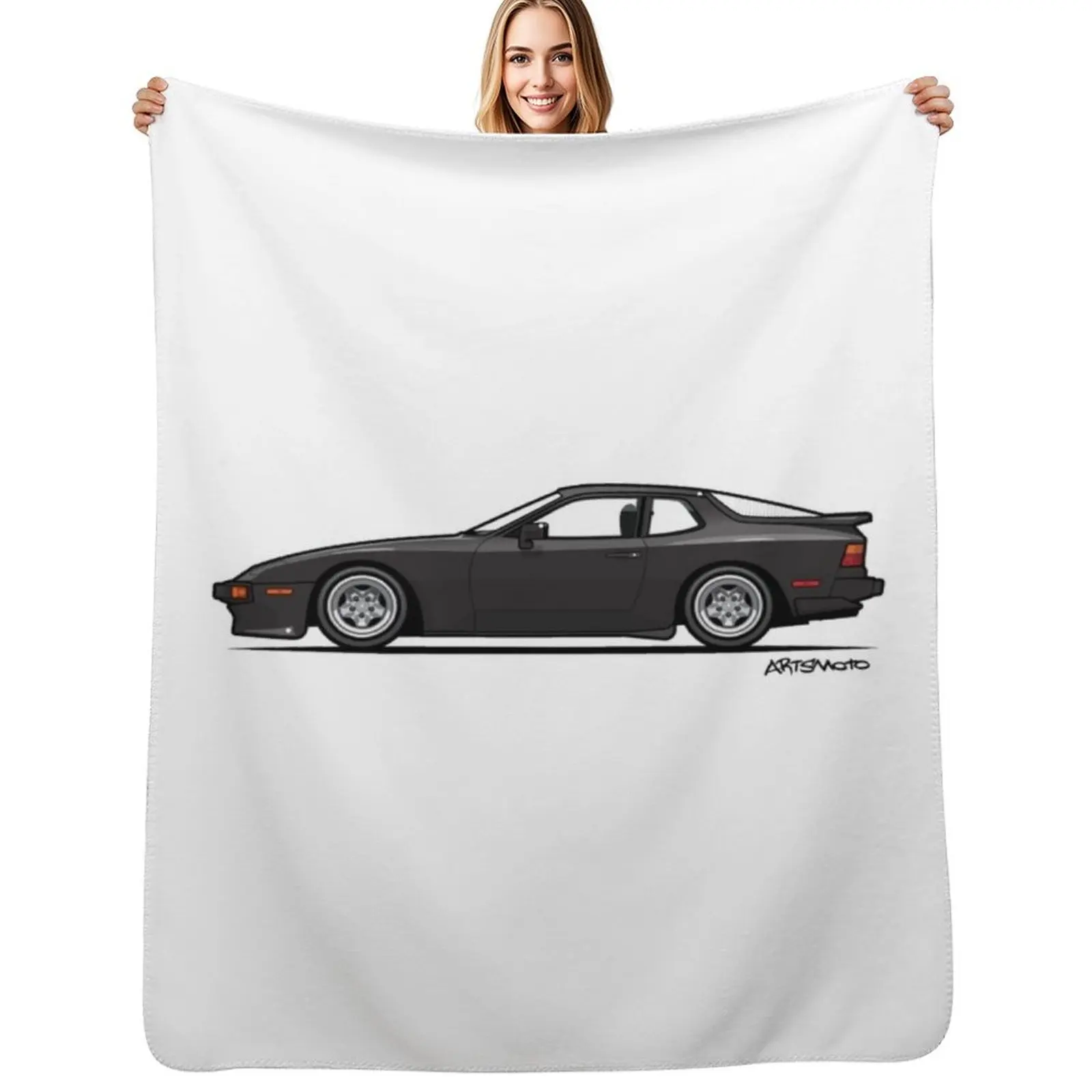 

Black 1986 P 944 951 Turbo US spec Throw Blanket Retros Furry Blankets