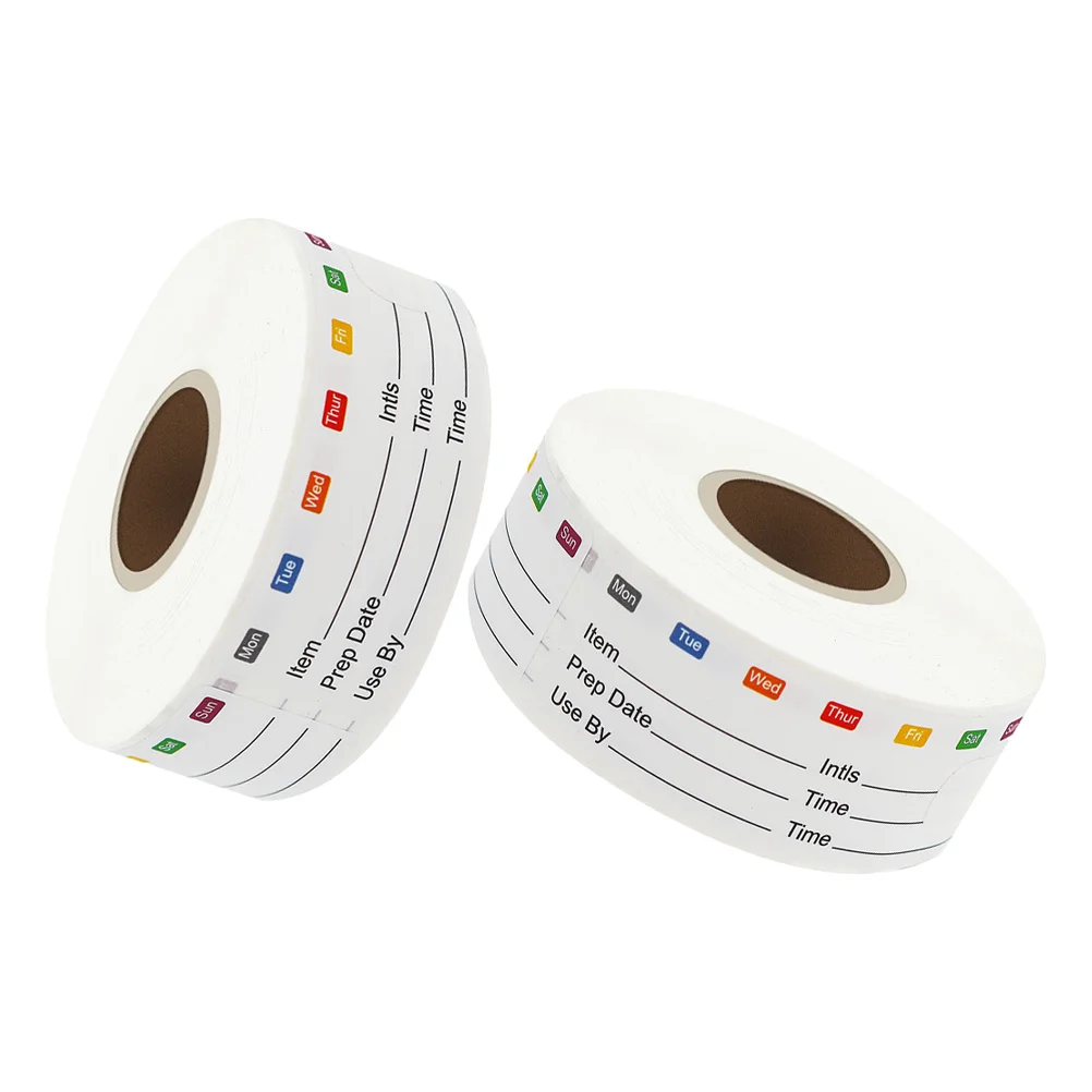 

2 Rolls Food Date Labels Removable Freezer Stickers for Kitchen Containers Refrigerator Food Storage Organization Easy Peel