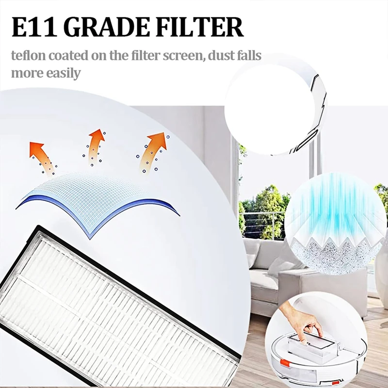 Сменная боковая щетка HEPA Filter Mop Pad, совместимая с Roborock S7 T7S аксессуары для робота-пылесоса