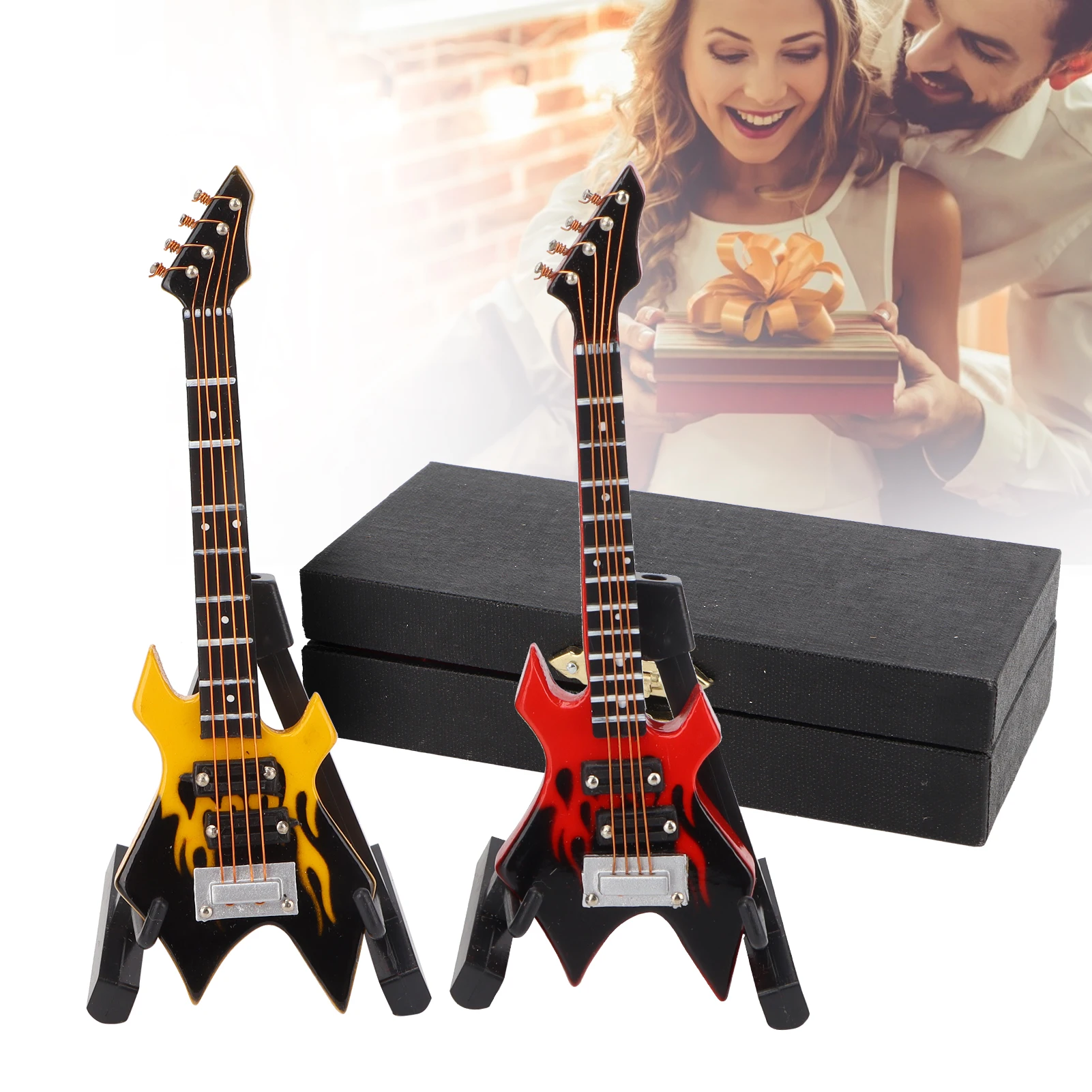 Bass Model Bass Model Miniature Wooden Simulation Guitar Model Musical Instrument Ornaments Guitar Bass Model Musical Bass Model