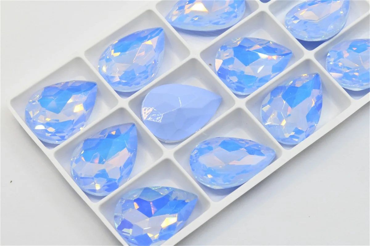 Großhandel Glitzer Strass Glasperlen Pointback Tropfen Kristallsteine machen Kunsthandwerk Juwelen Dekoration Diamanten Handarbeiten