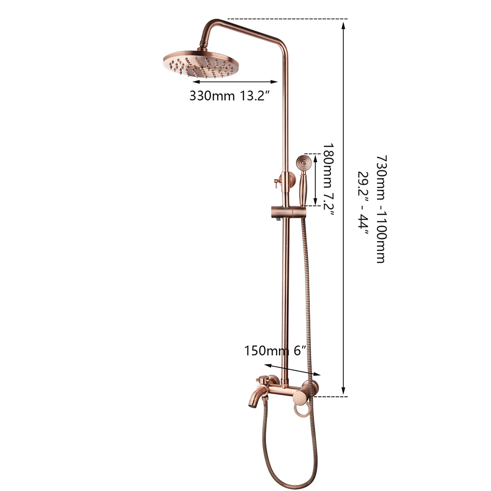 Imagem -02 - Torayvino-antique Copper Bathroom Shower Faucet Grupo Chuveiros de Banho de Chuva Head Bathtub Shower System Wall Mounted Mixer Tap