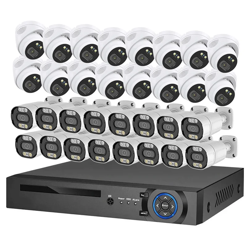 

8mp 4mp Auto Tracking 32CH POE Bullet Ip Camera Kit 4k 32ch 48V Nvr Poe System H.265 CCTV Kit Security Camera System