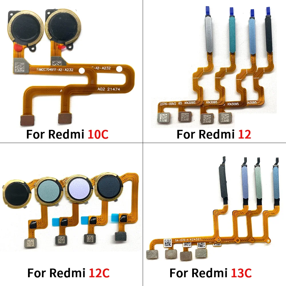 For Xiaomi Redmi 13C 12 12C 10C Fingerprint Sensor Home Return Key Menu Button Flex Ribbon Cable