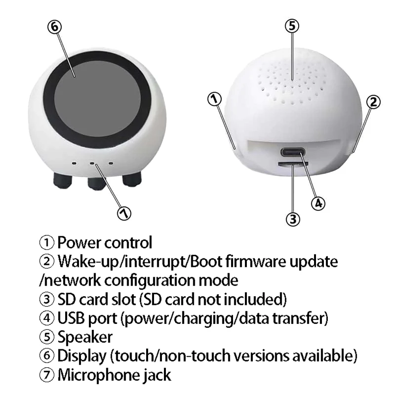DeepSeek AI Voice Chat Robot met batterij ESP32-S3 Development Board 1,28-inch LCD-scherm N16R8 Elektronische oogklok