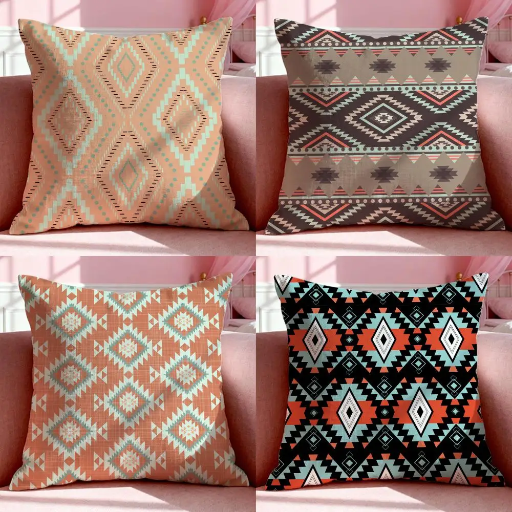 Textile Art Fabric Cushion Cover Short Plush Breathable Pillowcase Odorless Invisible Zipper Washable Removable