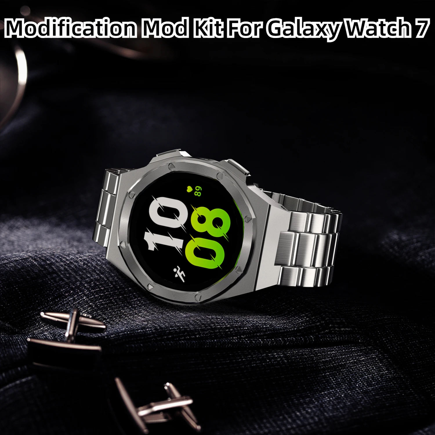 Modification Mod Kit For Samsung Galaxy Watch 7 40mm 44mm Band Metal Watch Case Silicone Strap Protective Cover Bezel