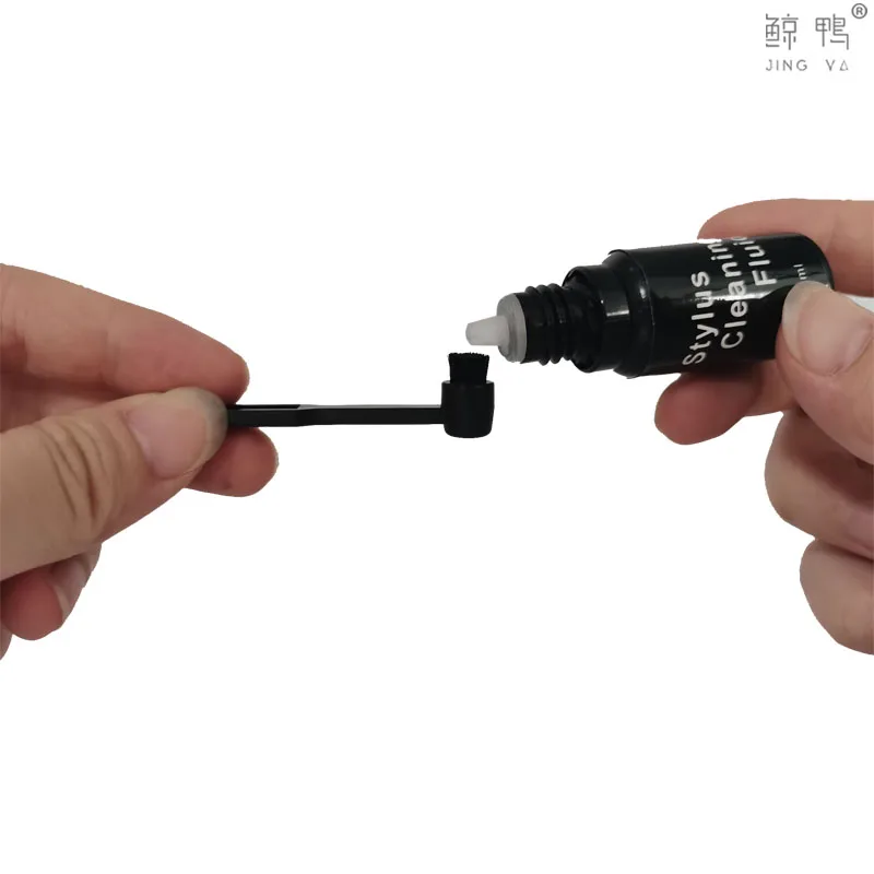 뜨거운 유용한 정전기 방지 탄소 섬유 브러시 + 10ml 바늘 솔루션 클리너 레코드 청소 키트 용 턴테이블 스타일러스 청소 유체