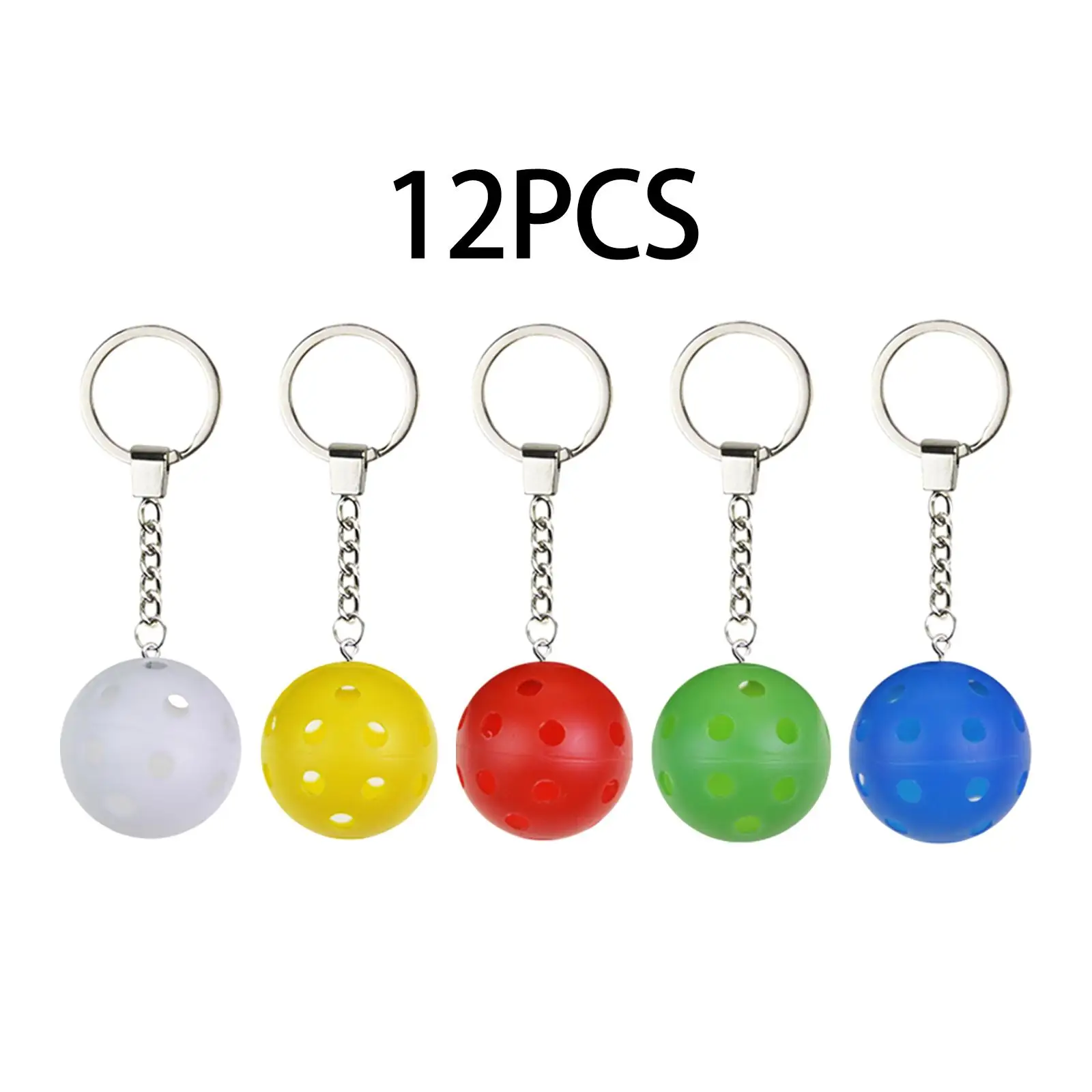 12Pcs/Set Pickleball Keychain Bag Pendant for Luggage Tags Purse Accessories Car Keychain Key Holder Pickleball Lovers Gifts