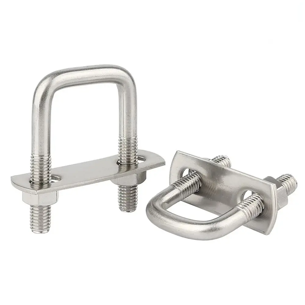 Morsetto quadrato in ferro resistente da 2 set con deflettore Vite con morsetto a U per tubo con bullone a U ad angolo retto M6 Squa Bolt