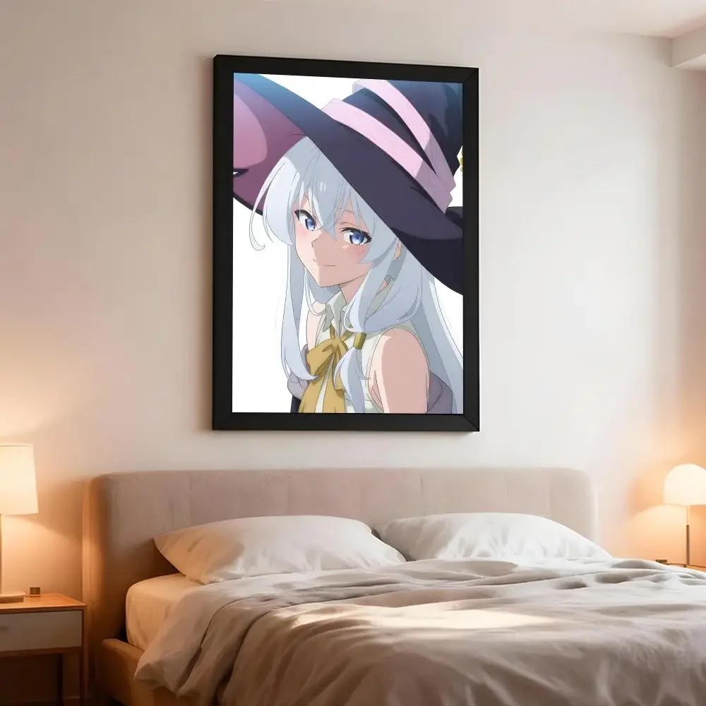 Healing Anime W-Wandering Witch The Journey of Elaina Poster Artistic Peel-Off Wall Decor Indoor Home Ornament for Collectors