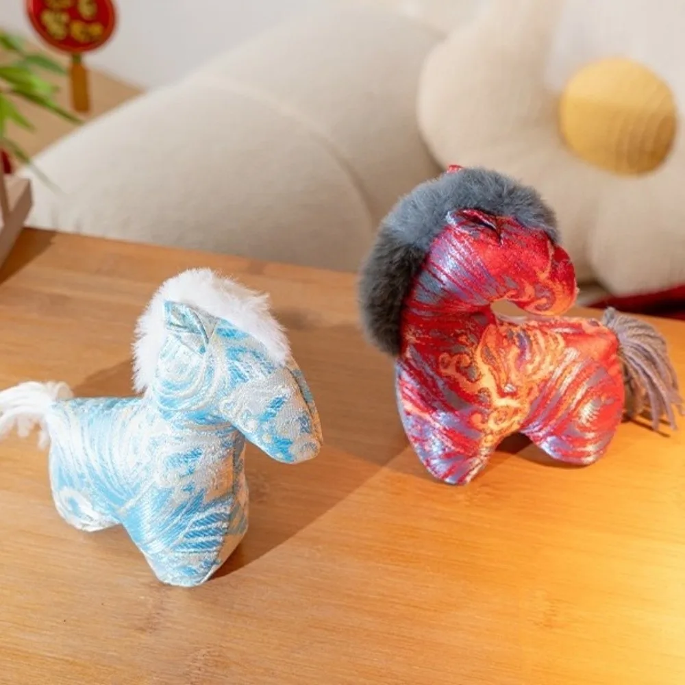 PP القطن محشوة زودياك الحصان أفخم الدمى مقلد شعيرات لينة سنة الحصان التميمة التميمة دمية النمط الصيني #1