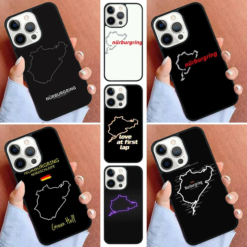 Yarış Motor spor Nurburgring telefon kılıfı için iPhone 16 15 14 Pro 11 13 12 Mini Max SE 2020 6 7 8 artı kapak çapa
