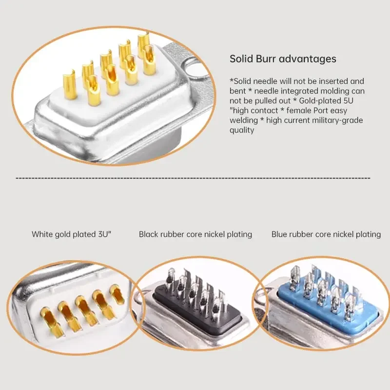 DB9 Welding Connector Male Female Head With Shell Soldering Type Serial Port RS 232 485 422 Connector DIY PVC db9 Adapter