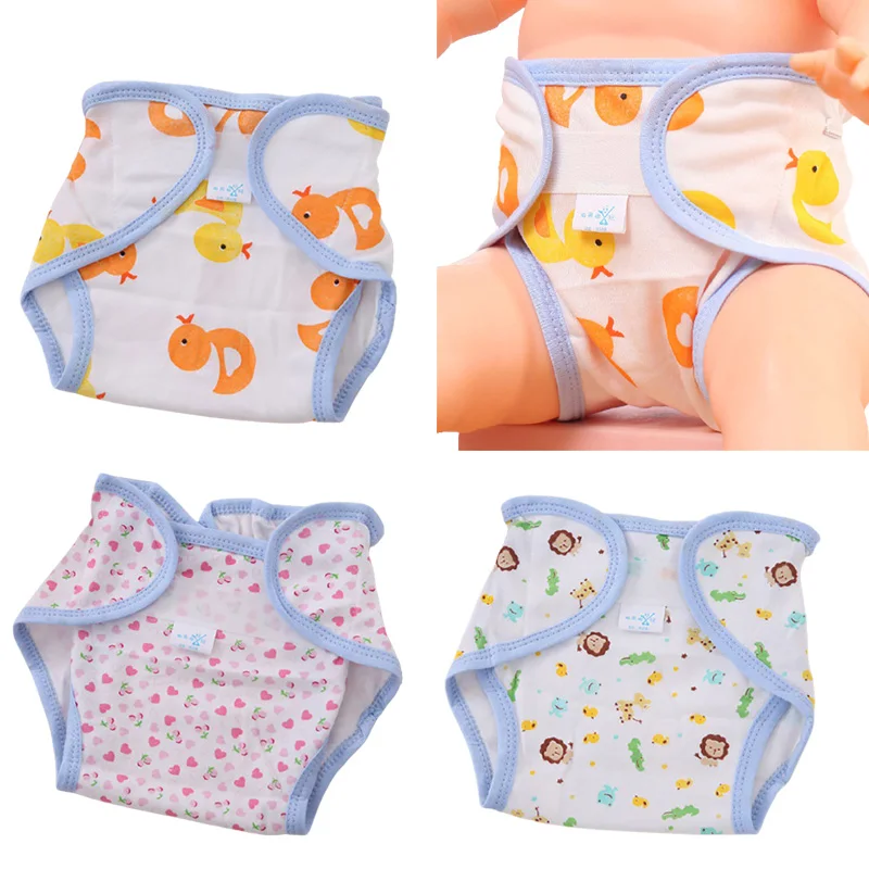 

1Pcs Baby Cartoon Print Diaper Cover Washable Cloth Nappies Waterproof Infant Nappies Breathable Cotton Diaper Training Pants