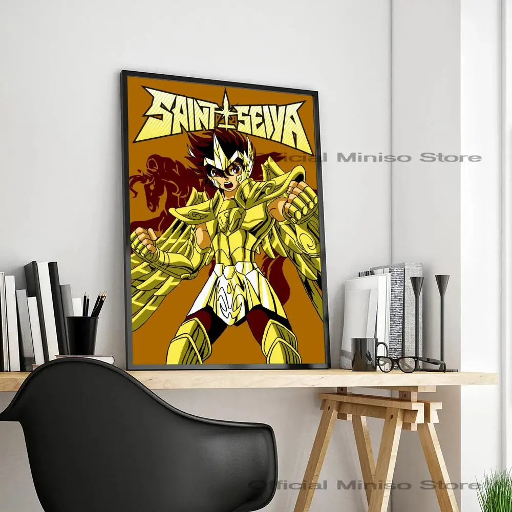 1 sztuka Saint Seiya klasyczne plakat Anime samoprzylepne wodoodporne papierowa naklejka kawiarnia Bar dekoracja ścienna do pokoju