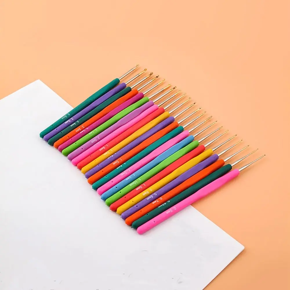 DIY Rubber Handle Knitting Needles Long Multisize Crocheting Needles Handicraft Hand Weave Tool