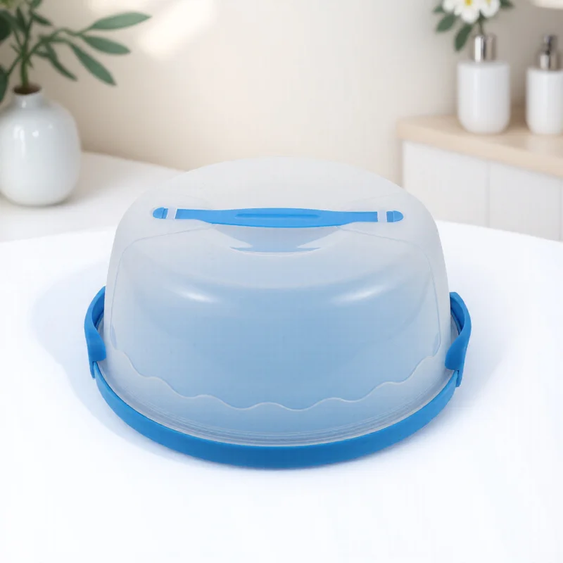 

6-8 Inch Cake Carrier Blue Reusable Round Cake Box For Birthday Party Outdoor Dessert Transport Baking Packing Container