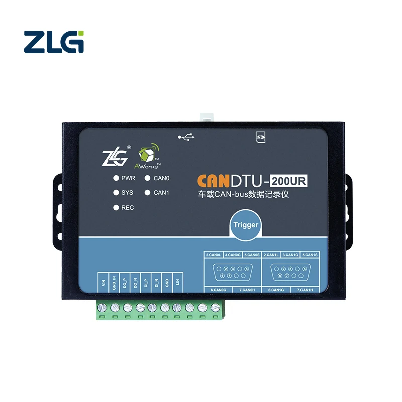 

ZLG CAN-bus Data Logger Industrial Grade High Performance Vehicle USB and SD-Card CAN-bus Data Logger CANDTU Series