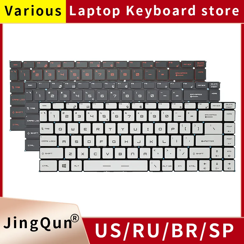 Z nami rosyjski klawiatura laptopa z podświetleniem dla Msi GF65 GF63 PS63 PS42 8RD/E MS-16R2 MS-16R3 MS-16Q4 MS-16W1 GS65 Stealth 8RE/F