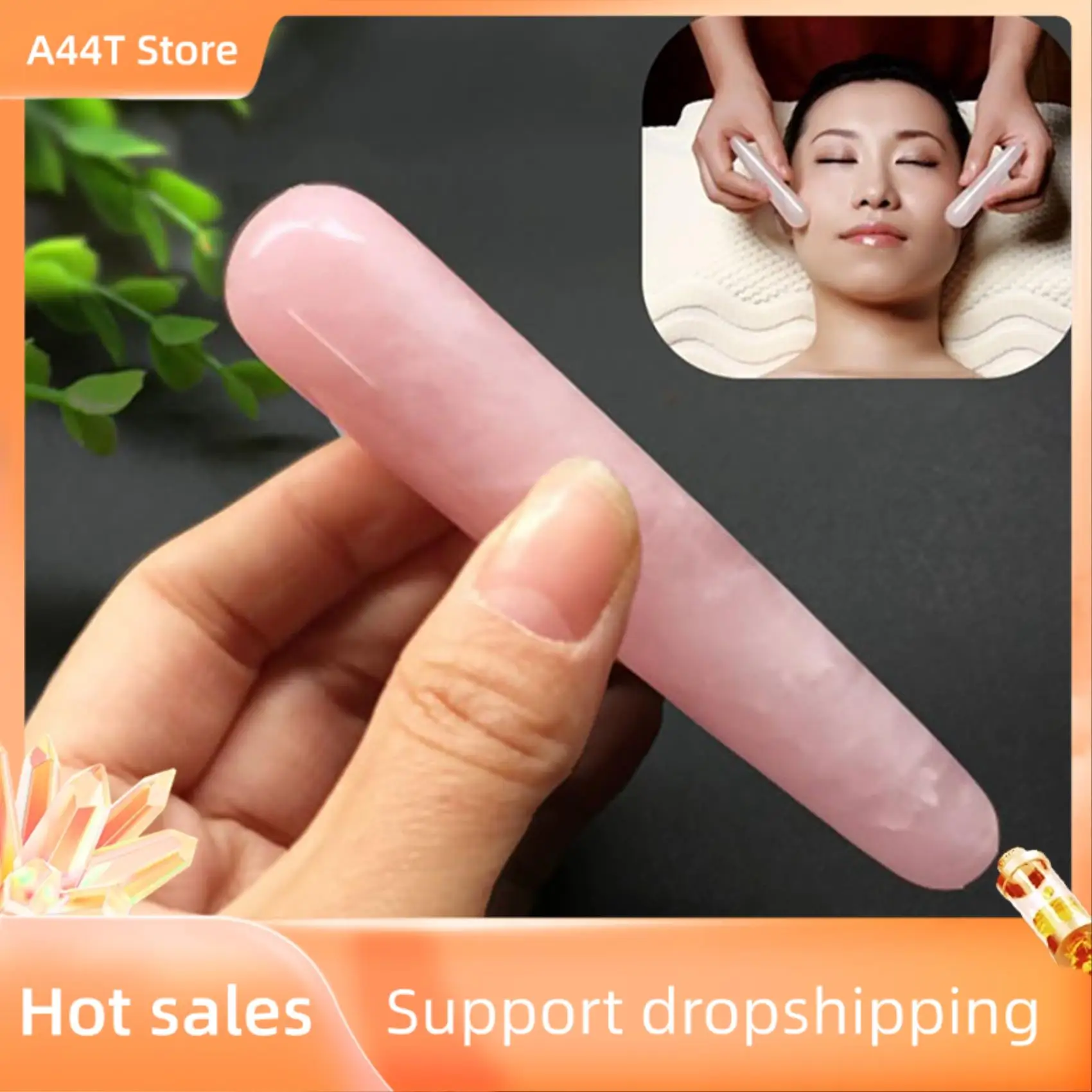 

A44T 3X Natural Rose Quartz Crystal Yoni Wands Gemstone Rocks Massage