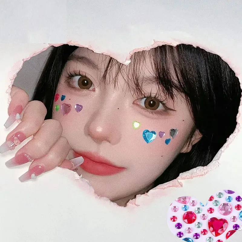 3D Bright Glitter Stickers for The Face crystals Rhinestone Diy Facial Stickers Temporary New Jewelry Sticker Festival Makeup