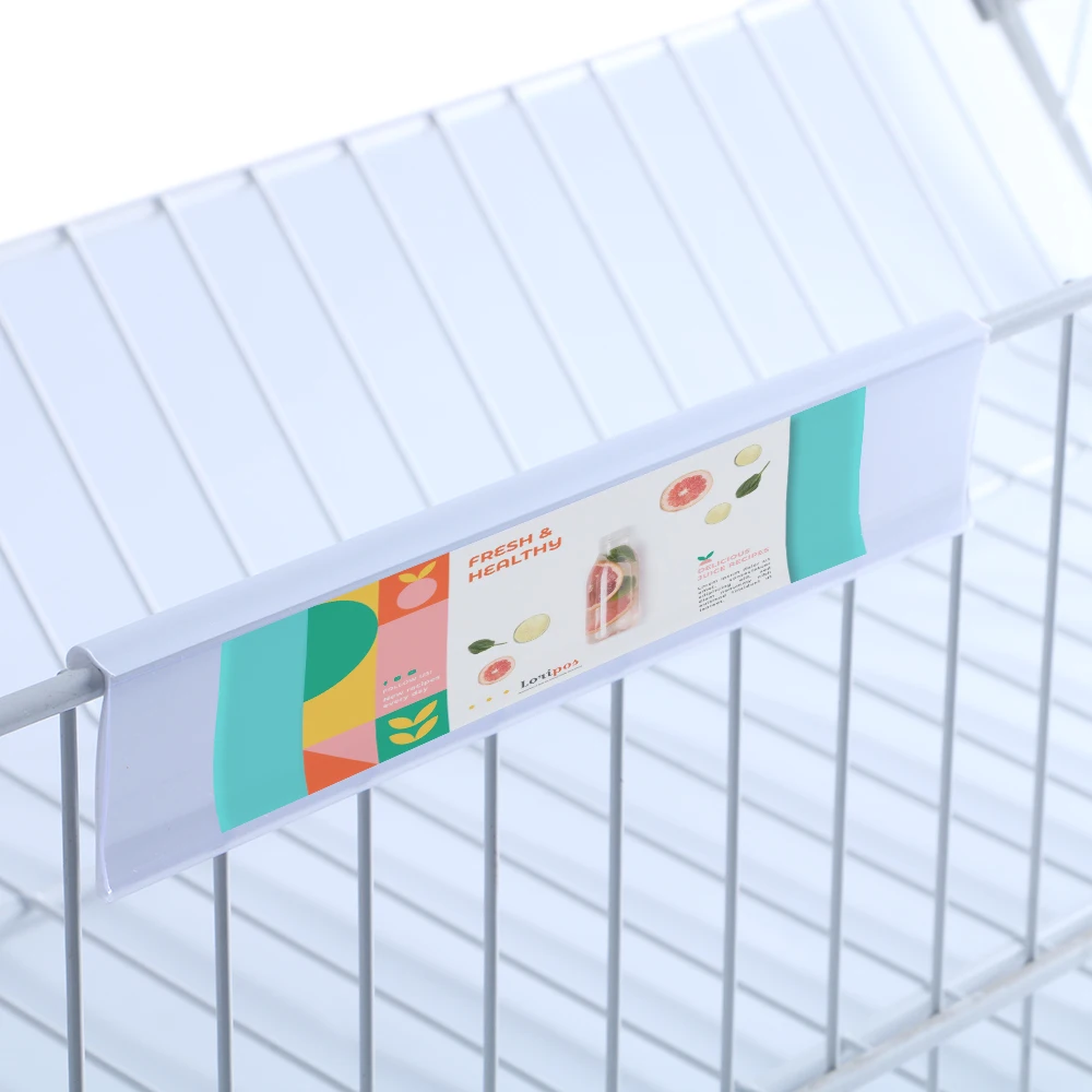 Storage Bins Plastic Label Clip, Basket Labels Clip On Wire Shelf Price Label Holder Merchandise Sign Display Holder