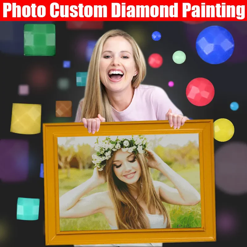 

Photo Custom Diamond Painting 5D DIY Picture of Rhinestones Diamond Embroidery 3D Cross Stitch Home Wedding Decoration