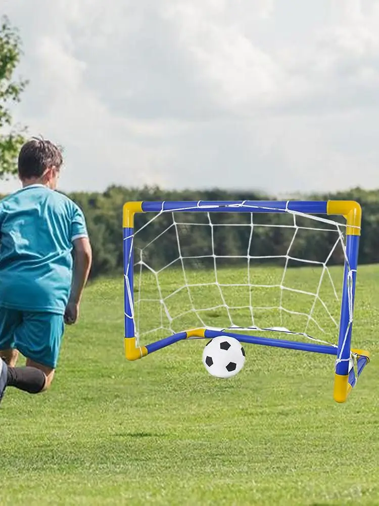 1 Buah Gawang Sepak Bola Lipat Mini Indoor Berbahan Plastik Set Rangka Tiang Sepak Bola Tiup Mainan Olahraga Anak Untuk Permainan Tim Indoor Outdoor