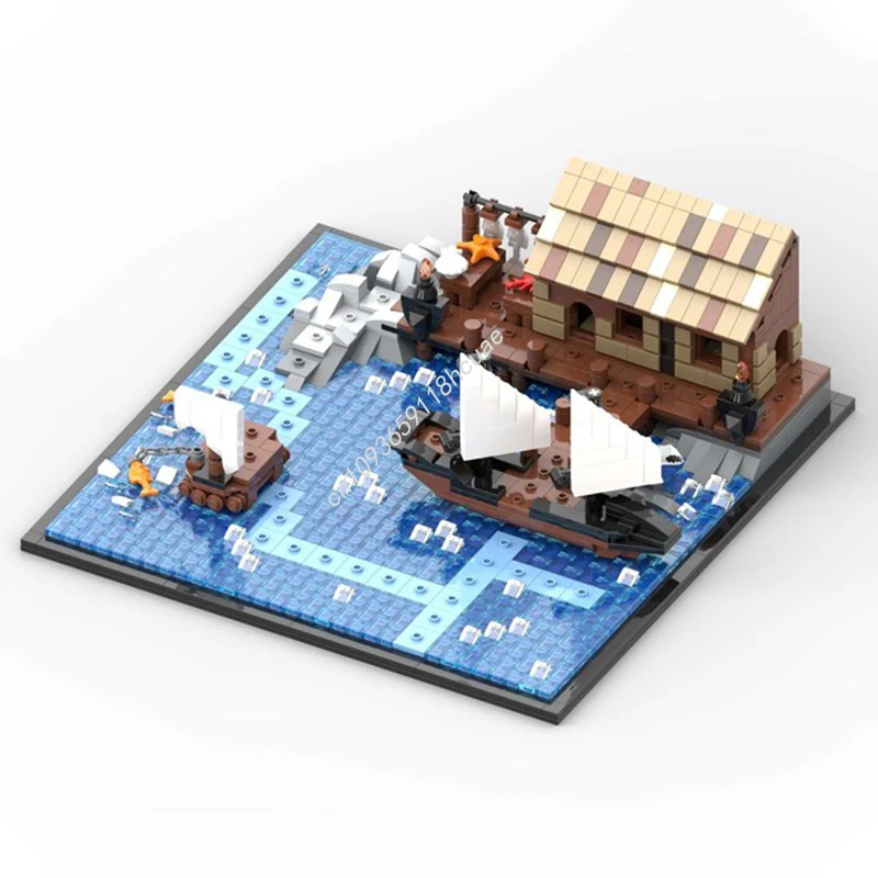 

1245 шт. MOC Legendarys Heroicas: Drandora Port Building Blocks Рождественские вдохновения Инновационный дизайн DIY для креативного подарка Adu