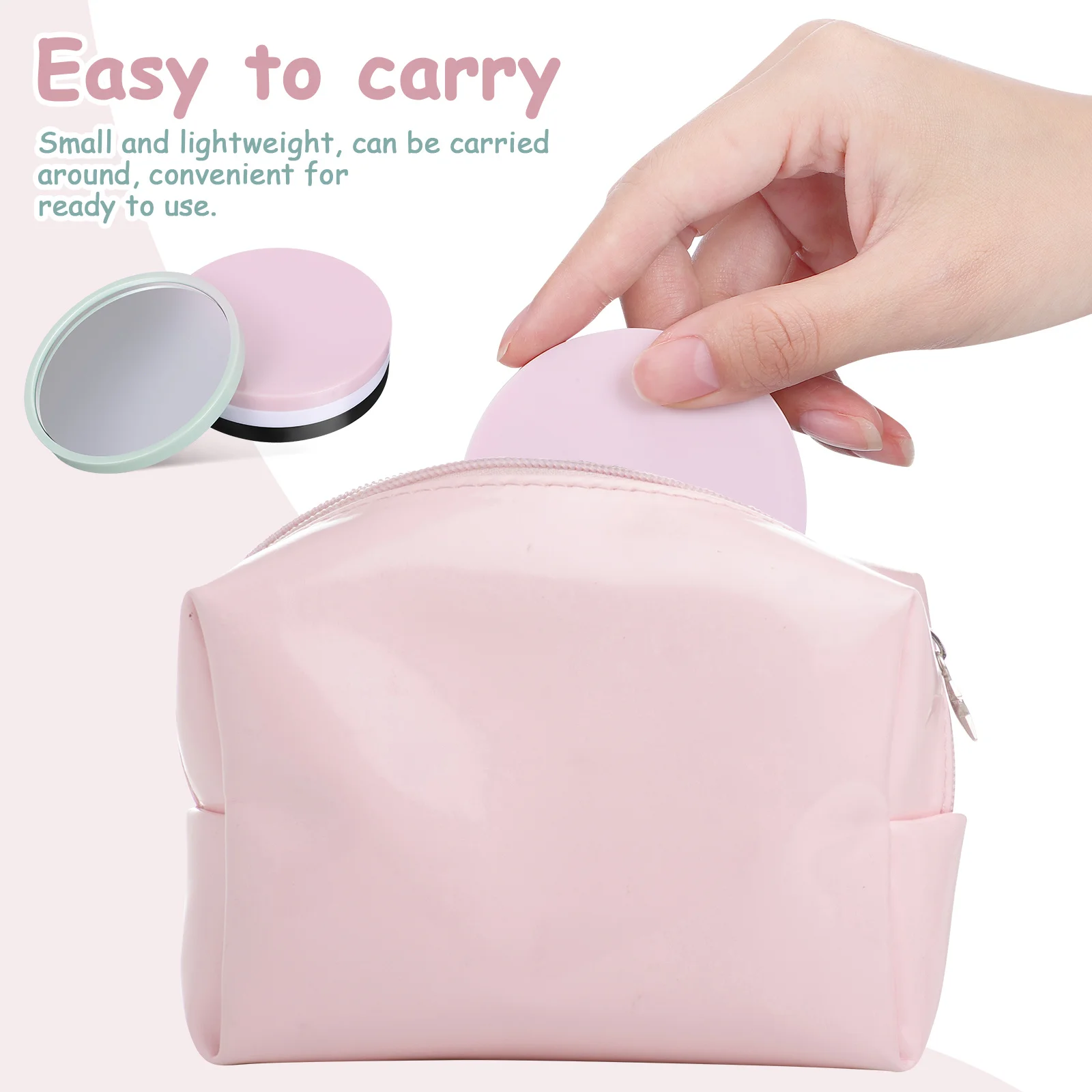 4 stuks kleine ronde draagbare compacte spiegels mini make-up zakspiegel reisspiegel kleine spiegels voor klaslokaal kinderen