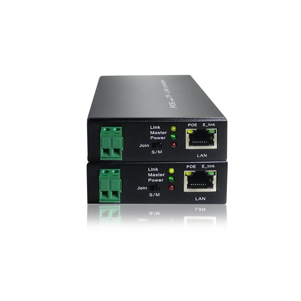 IP Camera PoE Extender Over Existing 2-Wire Cable | 100M Ethernet Converter 48VDC | EA512P PoE Repeater Pair Set, CE Certified