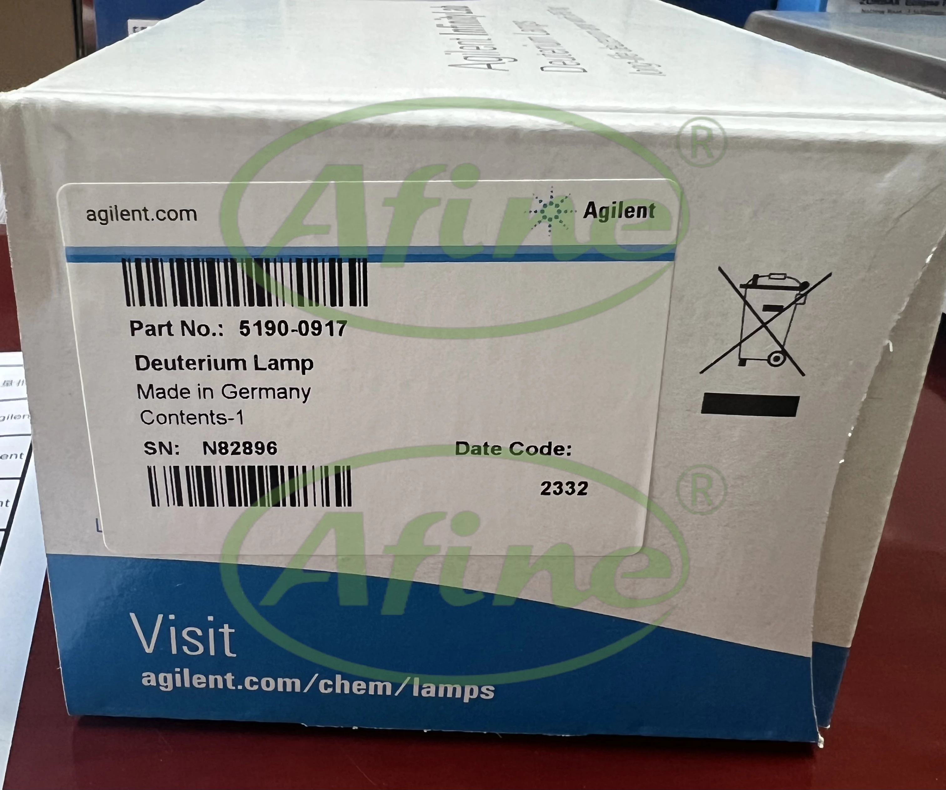 AFINE Agilent 인피니티 랩 중수소 램프, 5190 0917, 8 핀, RFID 태그 포함, G4212A/B, G7117A/B/C, G7100 CE