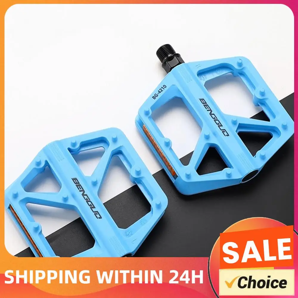 Doppelte DU-Lager-Nylon-Fahrradpedale mit Reflektor, wasserdichte Fahrradplattformpedale, Fahrrad-Sicherheitspedale, Fahrradzubehör