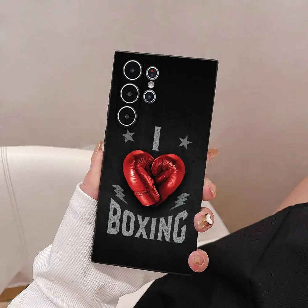 Boxing Gloves Design Phone Case For Samsung Galaxy S25 S24 S23 S22 S21 S20 Ultra Plus Frosted Soft Cover Funda