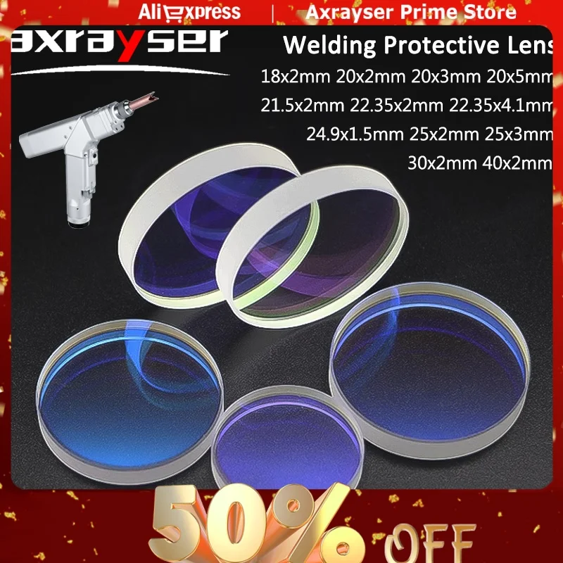 

Laser Welding Protective Windows 18x2/19x2/20x2/30x2mm Optical Lens 1064nm for WSX QiLin HanWei Welding Machine Head Parts