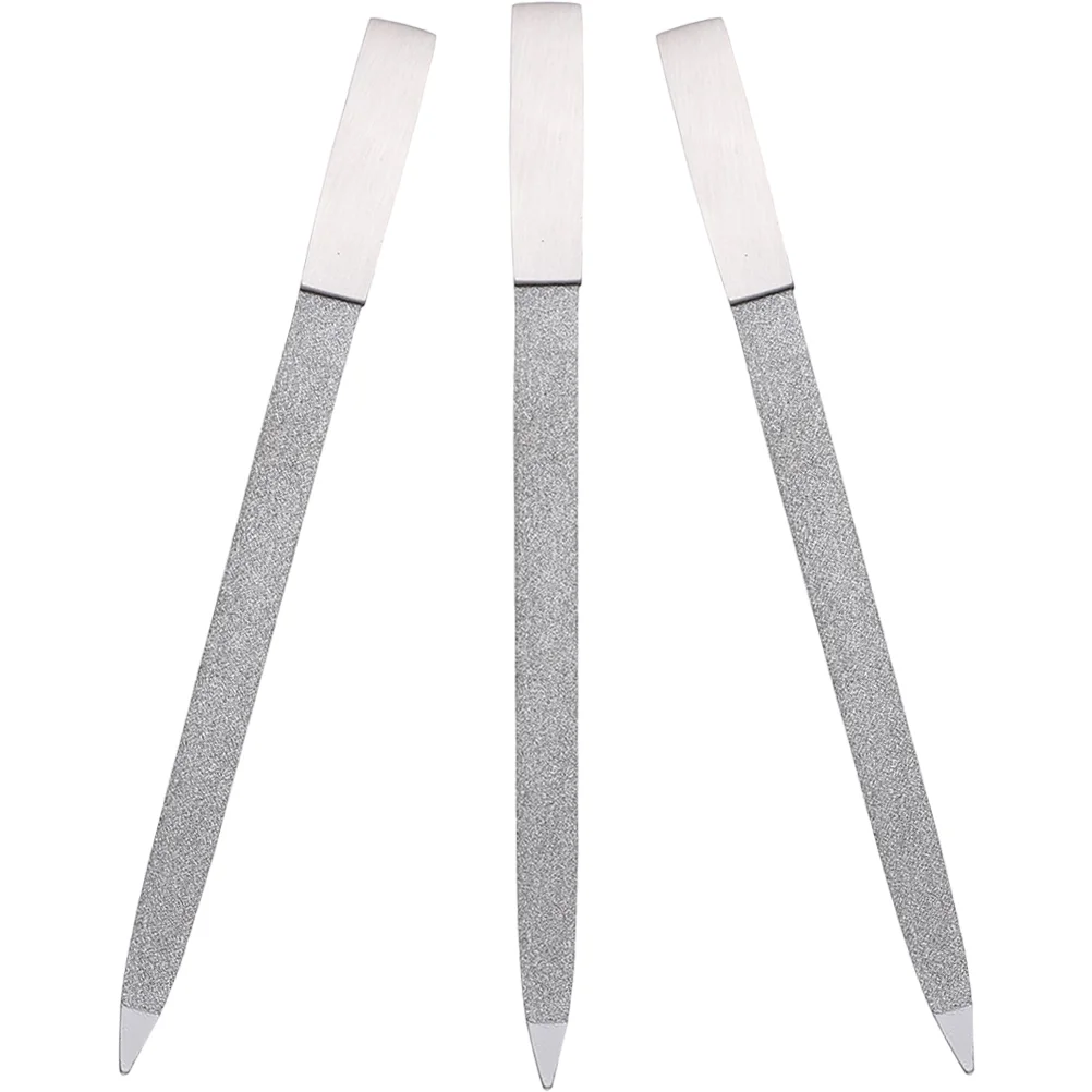 

3 Pcs Double Sided Nail File Care Tools Manicure Files Pedicure Does Not Rust Trimming Stainless Steel