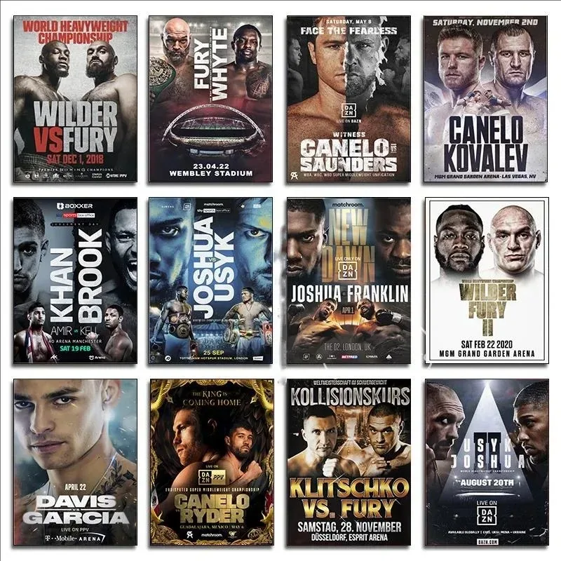 Emir Khan Kell Brook Anthony Joshua Canelo Alvarez Fight Boxing Poster lienzo pintura pared arte habitación decoración del hogar