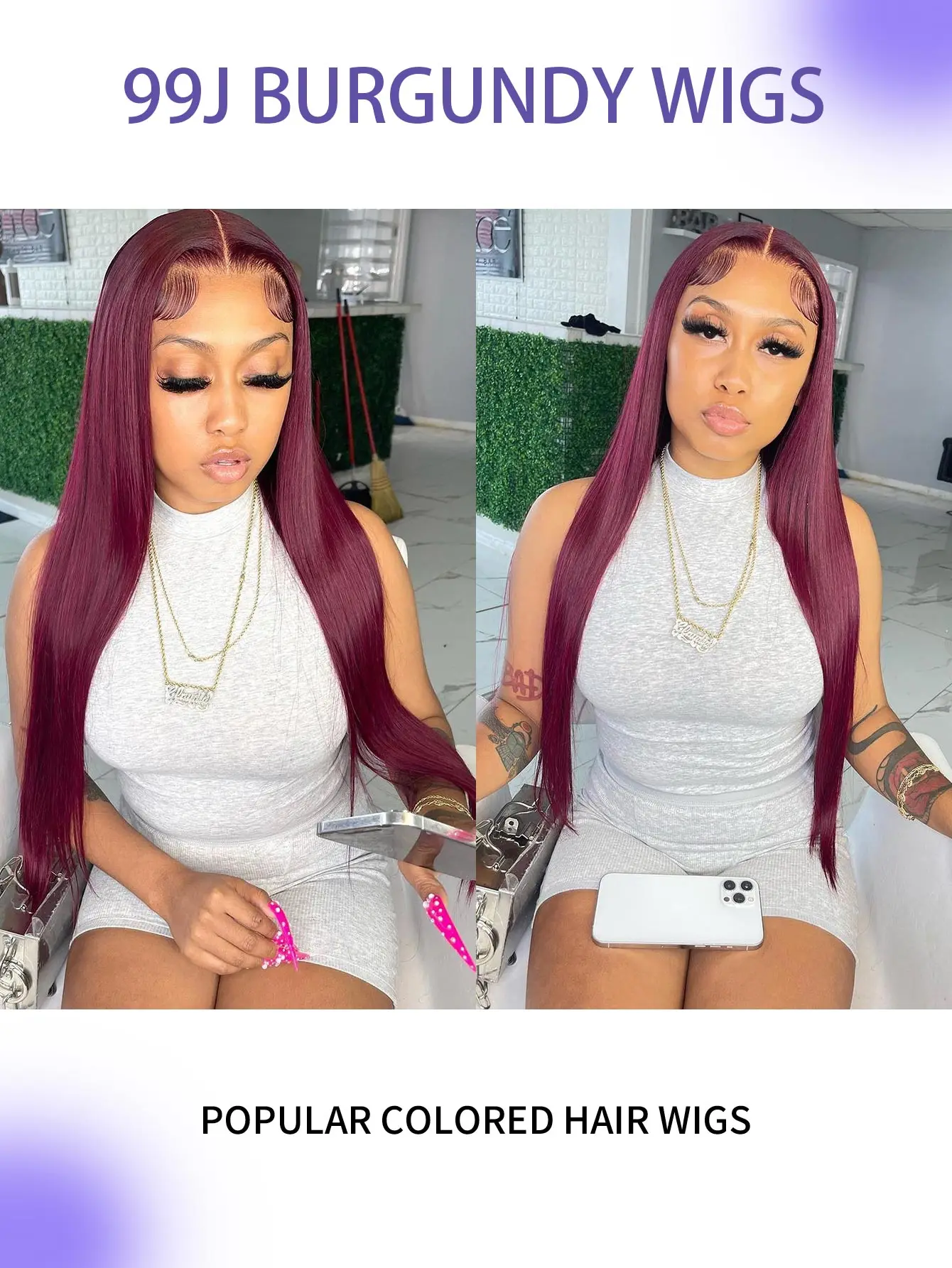 Burgundy Bone Straight Hair 13X6 HD Lace Frontal Wig Human Hair Wigs Pre-Plucked Remy 99J Red 13x4 Lace Front Human Hair Wigs