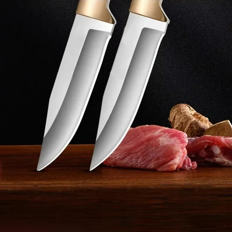 Fruit Knife Hand Held Mini Knive For Lamb Eating Portable Dining Stainless Steel Knife Kitchen Knife With Leather Cover keychain