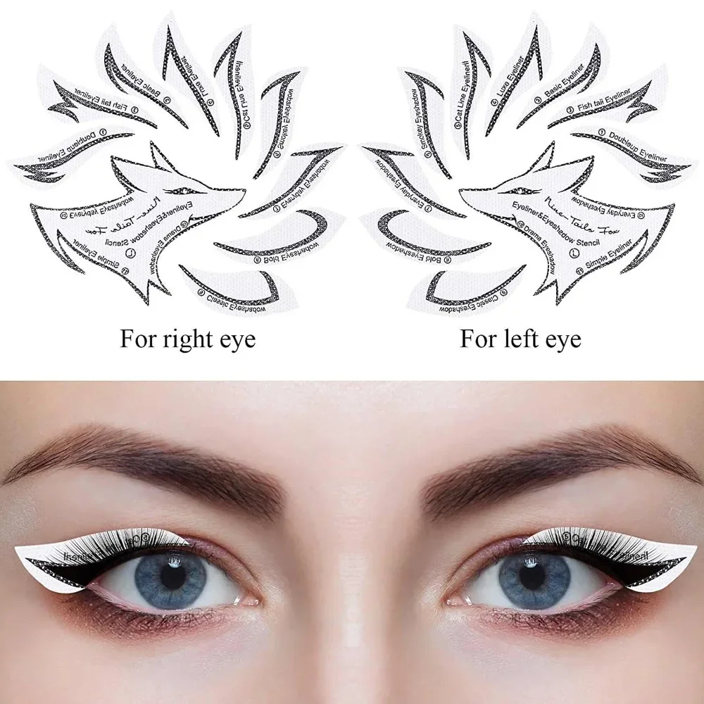 4pcs/set Eyeliner Template Eye Makeup Stencil Eyebrows Eye Shadow Makeup Template Accessories Styling Drawing Guide Shaping Tool