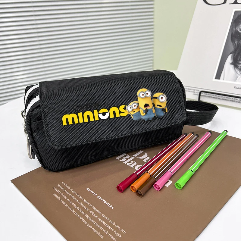 

Пеналы с мультяшными персонажами Миньоны, модные школьные сумки для канцелярии, милые вместительные пеналы для карандашей, подарки к школе, хит продаж