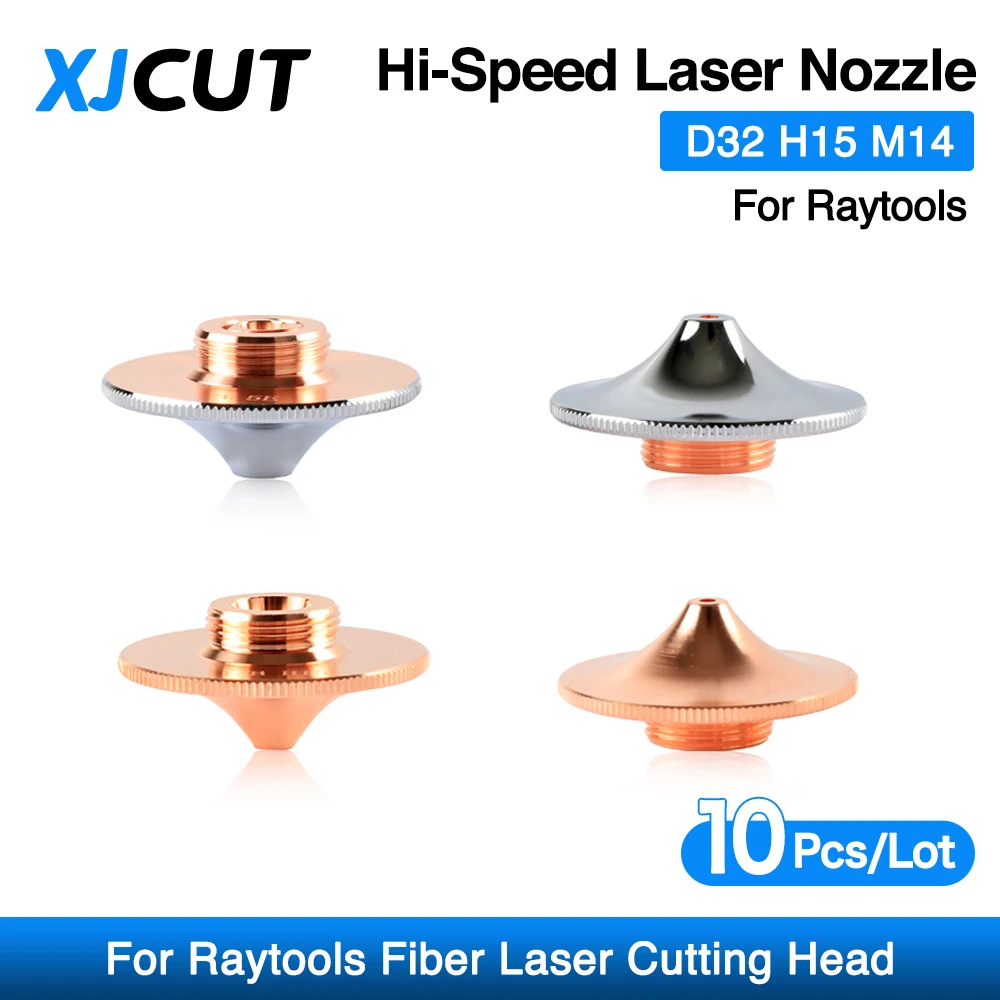 XJCUT 10Pcs/lot Raytools Laser Nozzle D32 H15 M14mm 1.0-4.0 Single/Double Layer For Raytools Fiber Laser Cutting Head High Speed