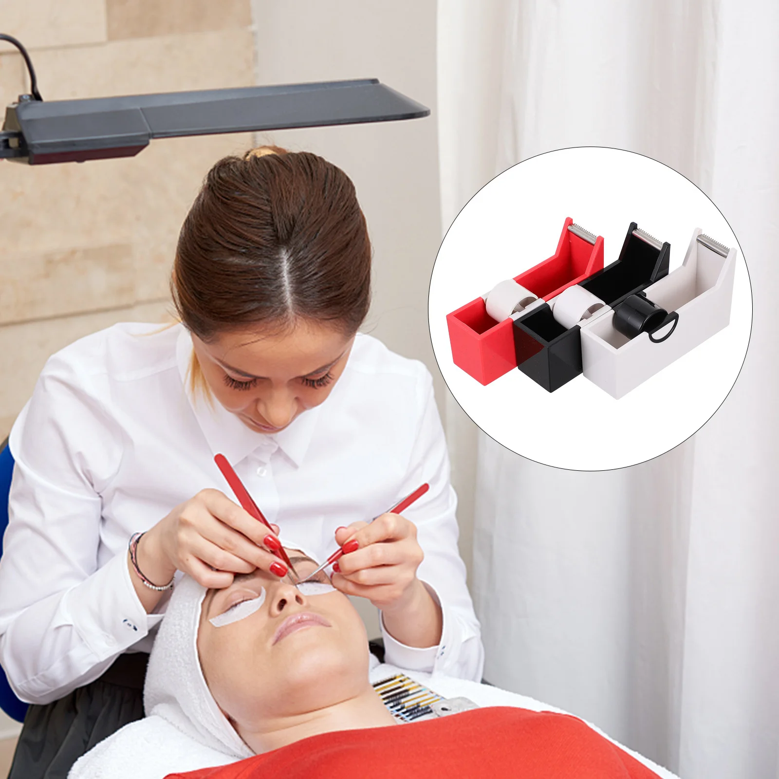 

3Pcs Eyelash Tape Cutter Grafting Accessory Eyelash Extension Adhesive Tape Dispenser Organizer for Makeup Salon Professional